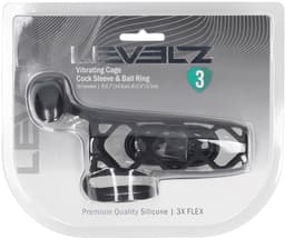 Vibrerende Kooi Silicone Penis Huls en Balring - Zwart — thumbnail 2
