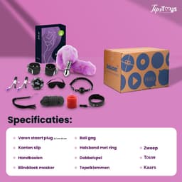 TipsToys® Bondage Set Beginners Compleet – Bondageset met handboeien, blinddoek, zweep en touw - BDSM starter set voor Koppels – – zachte verstelbare handboeien – erotisch speelgoed set — thumbnail 4