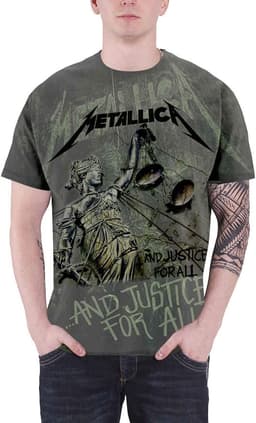 Grafisch T-shirt - Bandshirt Heren - Casual Draagcomfort - All-over Print Design - Antracietgrijs — thumbnail 1