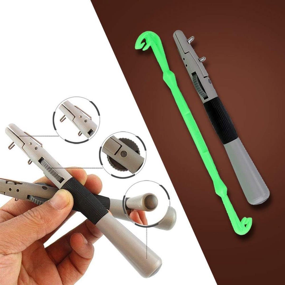 Snelle Vislijn Knoop Bind Tool – Handmatige Dubbele Haak & Lijn Tie Assistent — afbeelding 1