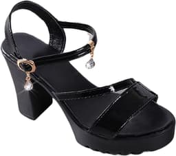 Dames Sandalen - Zomerse Hoge Hakken - Feestelijke Gelegenheden - Verstelbare Enkelband - 10cm Hak 3cm Plateau — thumbnail 1