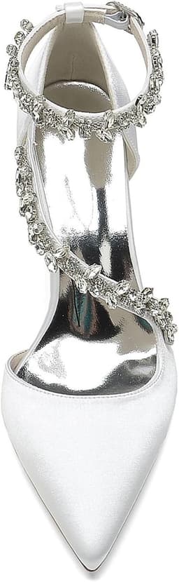 Dames Pumps met Enkelriempjes en Gesloten Teen - Zilver - Trouwschoenen — thumbnail 5