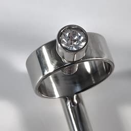 Black Label - Vinger Fixatie Boeien - RVS - Met Swarovski Decoratie - Zilver — thumbnail 3