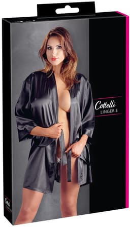 Cottelli Collection – Kimono Non-Transparant Uitdagen en Stijlvol – Maat L/XL – Zwart — thumbnail 6