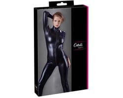 Cottelli Collection – Extravagante Catsuit met Lange Mouwen en Rits voor een Kinky Uitstraling – Maat S – Zwart