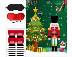 Kerstspelletjes - Feestspel Familie - Kerstfeest Activiteit - Interactief Blinddoek - 51x28 cm