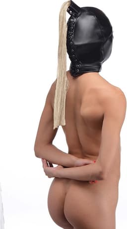 Ponytail Bondage Hood - Zwart — thumbnail 2