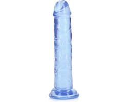 RealRock by Shots Rechtdoor Realistische Dildo met Zuignap - 6'' / 14,5 - Blauw - 14.5 cm