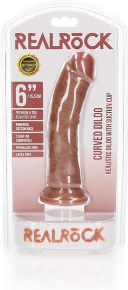 RealRock by Shots Gebogen Realistische Dildo met Zuignap - 6 / 15,5 cm - Huidkleur — thumbnail 3