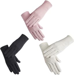 Dailygoods - CHENGZI 3 Paar Vrouwen UV Handschoenen Zon Bescherming Rijden Handschoenen Zomer Sunblock Handschoenen Voor Rijden Outdoor, Roze, Wit, zwart, One Size — thumbnail 4