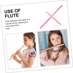 Fluit Reiniger - Blaasinstrument Onderhoud - Instrument Reinigen - Veilig Glad Materiaal - 355 cm Lengte - Roze — thumbnail 2