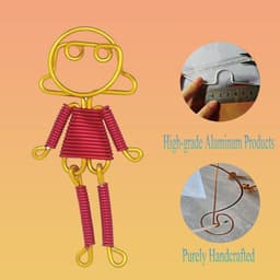 Paar Poppen Set - Mini Beeldjes - Romantisch Cadeau - Handgeweven Aluminium - 50 Gram - Meerkleurig — thumbnail 3