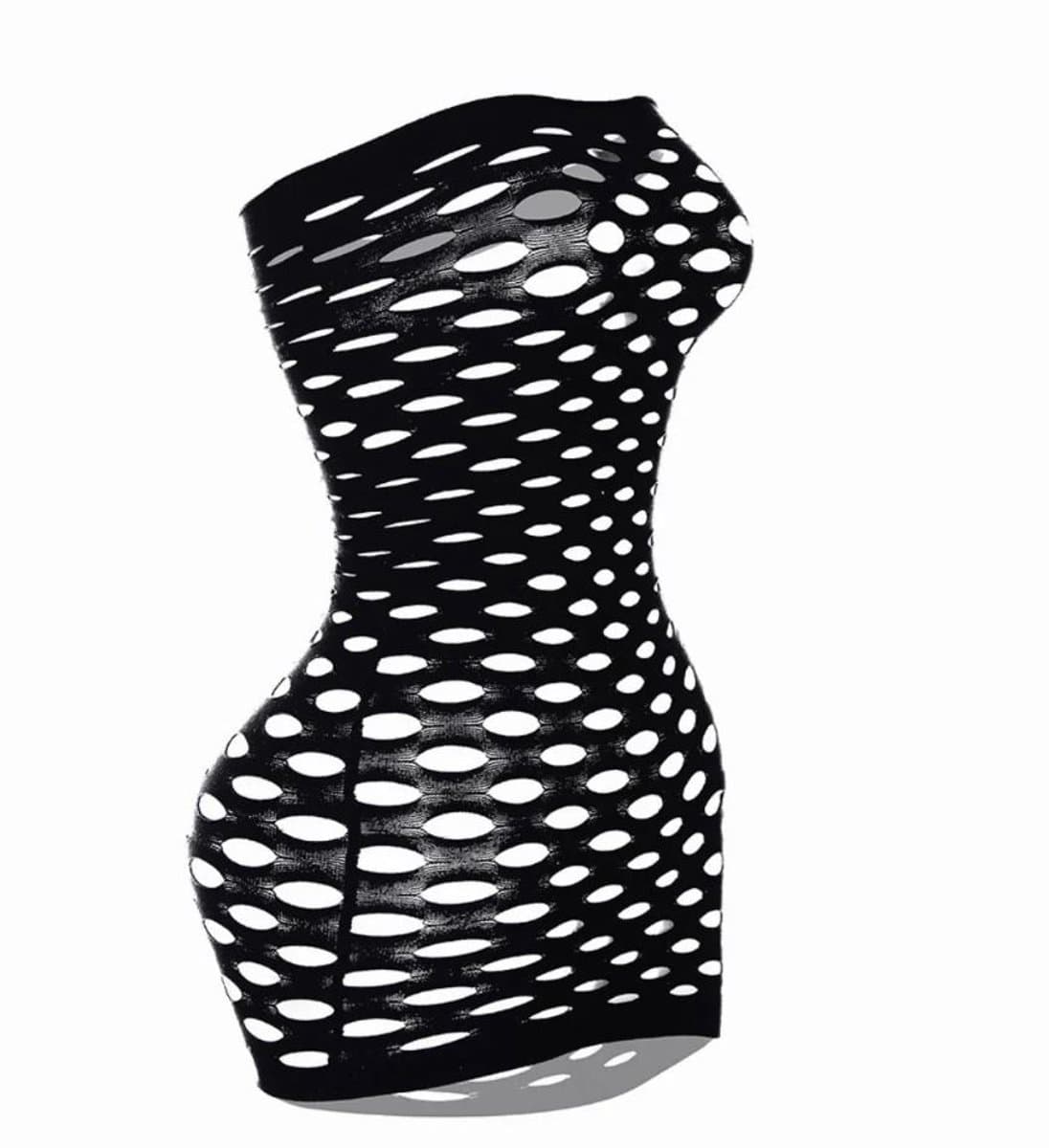 Visnet jurkje - Sexy dress - Jurk doorschijnend - Lingerie - Mesh - Erotisch jurkje - Doorschijnende jurk - Nachtjurkje - Strapless dress - Rave outfit - Elastisch Jurkje - One size - Zwart - Jonyx — afbeelding 1