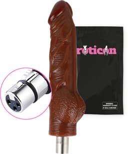 Eroticon Bruine Dildo David - 18.5cm Lang - Tot wel 5cm Dik - Opzetstuk voor Eroticon Seksmachine - Accessoire - 3XLR opzetstuk — thumbnail 1