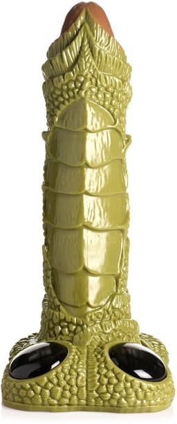XR Brands - Reusachtig Geschubd Moerasmonster Dildo - Groen — thumbnail 6