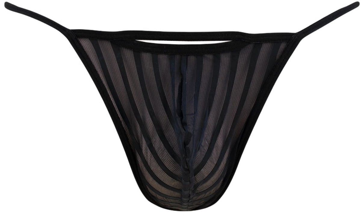 WOH heren microfiber G-string personal allure mesh zwart — afbeelding 1