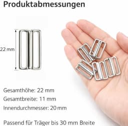 6 Bikini sluitingen metaal 2 cm, zonder naaien — thumbnail 2
