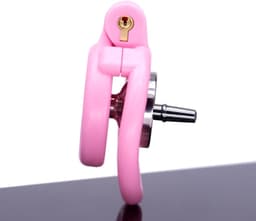 Kuisheidskooi met katheter en urinaal 4 ringen platte penis kooi met verborgen slot — thumbnail 4