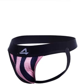Cut4Men - Sexy Jockstrap - Stripe - Roze/Zwart M — thumbnail 2