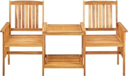 Terrasmeubelen, tuinbank, meubelsets, tuinstoelen met theetafel en kussen, acacia massief hout — thumbnail 3