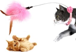 Kitten automatisch speelgoed met veren decoratie verlichten verveling benodigdheden kat amusing-kraag handsfree speelgoed — thumbnail 3