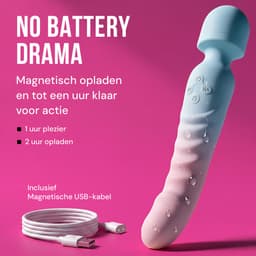 Just Pink Hot Date - Verwarmde Magic Wand Vibrator met Warme Tip - Wand Massager met 2 Motoren - Clitoris Stimulator - Vibrators voor Vrouwen - Sex Toys voor Koppels - Oplaadbaar — thumbnail 3