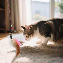 2 stuks interactieve kattenstok, kleurrijk kattenspeelgoed met bel en veren, kattentoverstaf voor kittens, katten, binnen en buiten, spelen, training (meerkleurig — thumbnail 5