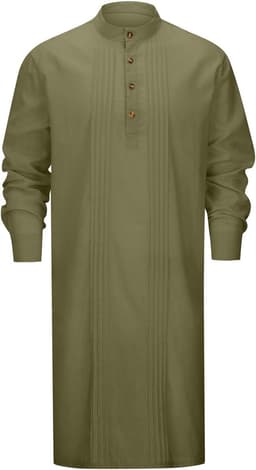 Islamitische heren abaya moslim zakken gebedskleding robe lang Arabisch linnen uitsparing Djellaba A20 — thumbnail 1