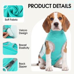 Herstelpak voor grote honden, rekbaar ademend chirurgisch pak voor honden, hondenpak na operatie, anti-likken herstelpak voor labrador golden retriever husky groen, 2XL — thumbnail 5