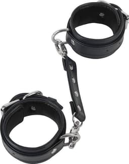 Banoch | enkelboeien van pu leer | zwart / zilver| bondage — thumbnail 8