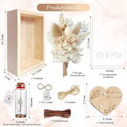 Romantisch geldcadeau met eeuwige bloemen en houten doos voor hem en haar — thumbnail 5