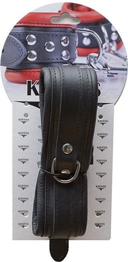 Leren collar 5 cm gevoerd - zwart — thumbnail 3