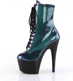 Pleaser Enkellaars -37 Shoes- ADORE-1020HG Paars/Groen — thumbnail 3