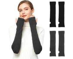Armwarmers dames - lange vingerloze handschoenen - gebreid wol - warm en stijlvol - ShopVlot