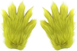 Handschoenen, kostuumaccessoires voor Kerstmis | Officiële Grinch-kostuumaccessoires, kersthandschoenen met groen kunstbont, Kerstmis en themafeest — thumbnail 1