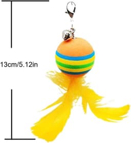 Interactief Katten Veren Speelgoed voor Kat Volwassene en Katje, 8st Vervanging Vogels Ballen Veren met Bel en 2st Handheld Elastische Teaser Toverstokjes voor Kitty Katje Binnen (A) — thumbnail 5