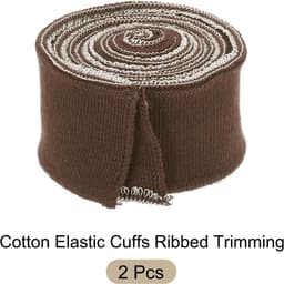 Elastische manchetten voor het naaien van gebreide geribbelde katoenen stof mouwen tailleband geribbelde afwerking, [voor kleding, knutselwerk] - bruin/ 2 stuks — thumbnail 4