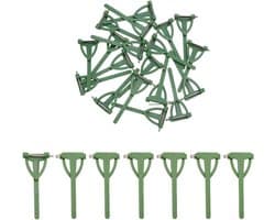 20 Stks Boutonniere Pins Corsage Pins Boutonniere Broche Bloem Ijzer Plastic Groene Bloemen Driehoek Vorm Broche Bevindingen Veiligheidsspeld voor Bruid Bruidegom Bruiloft DIY Festivals