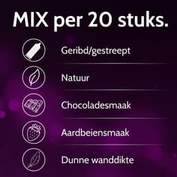 VIBRATISSIMO condooms Mix 100-pack gemengd | gevoelsecht & extra vochtig | Zakje dunne wanddikte & gearomatiseerd | flinterdun genopt & geribbeld | Natuurrubberlatex — thumbnail 2