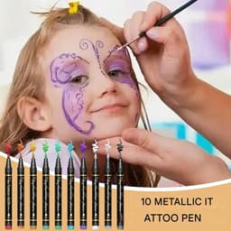 Body Paint Markers - Huid Verf Pennen - Creatieve Expressie - Vloeiende Inktstroom - 10 Kleuren - Multi — thumbnail 3