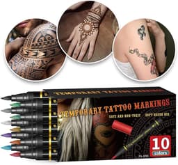Body Paint Markers - Huid Verf Pennen - Creatieve Expressie - Vloeiende Inktstroom - 10 Kleuren - Multi — thumbnail 5