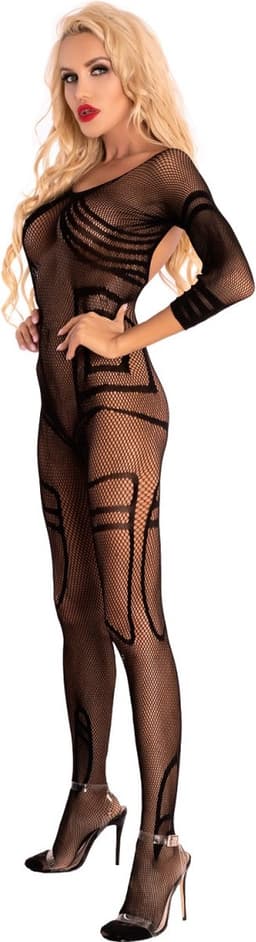Livco Corsetti Fashion - Monata Lc 17325 Bodystocking Crotchless Black S/L — thumbnail 1