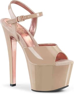 Pleaser - SKY309TT Sandaal met enkelband, Paaldans schoenen - Paaldans schoenen - 37 Shoes - Creme — thumbnail 1