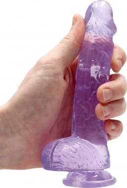 6" / 15 cm Realistic Dildo With Balls - Purple — thumbnail 11