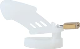Banoch | Cockcage White | siliconen | witte Chastity Cage met 5 ringen | small / medium — thumbnail 11