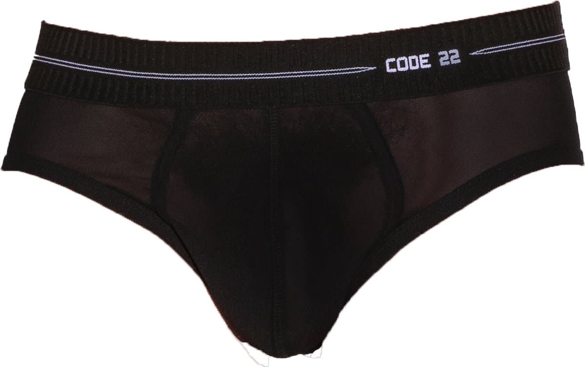 CODE 22 Sheer Mesh Brief Black - MAAT XL - Erotisch Heren Ondergoed - Slip voor Man - Sexy mannen Slip — afbeelding 1
