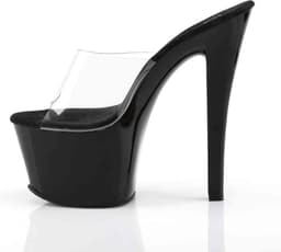 Pleaser - SKY-301 Muiltjes - Paaldans schoenen - 37 Shoes - Zwart/Transparant — thumbnail 3