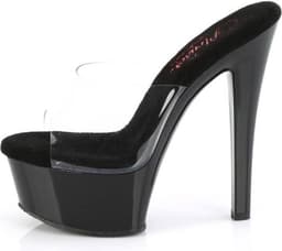 Pleaser - GLEAM601 Muiltjes met hak - US 11 - 41 Shoes - Zwart/Zwart — thumbnail 4
