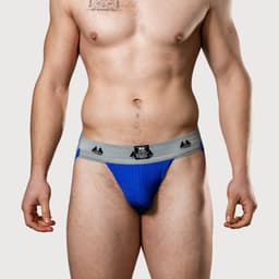 MM Sports Original Edition Swimmer/Jogger Jockstrap 2 inch Blue - MAAT S - Heren Ondergoed - Jockstrap voor Man - Mannen Jock — thumbnail 9