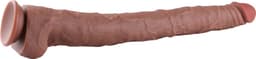 Wildolo Kolos XXXL Dildo met Zuignap 55 cm – Grote Realistische Siliconen Dildo – Bruin — thumbnail 5